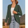 imageZESICA Womens Fall Winter Long Sleeve Open Front Casual Lightweight Soft Knit Cardigan Sweater OuterwearGreen