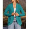 imageZESICA Womens Fall Winter Long Sleeve Open Front Casual Lightweight Soft Knit Cardigan Sweater OuterwearLakegreen