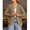 imageZESICA Womens Fall Winter Long Sleeve Open Front Casual Lightweight Soft Knit Cardigan Sweater OuterwearLightkhaki