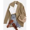 imageZESICA Womens Fall Winter Long Sleeve Open Front Casual Lightweight Soft Knit Cardigan Sweater OuterwearLightkhaki