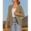 imageZESICA Womens Fall Winter Long Sleeve Open Front Casual Lightweight Soft Knit Cardigan Sweater OuterwearLightkhaki