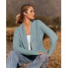 imageZESICA Womens Fall Winter Long Sleeve Open Front Casual Lightweight Soft Knit Cardigan Sweater OuterwearMint