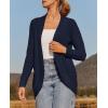 imageZESICA Womens Fall Winter Long Sleeve Open Front Casual Lightweight Soft Knit Cardigan Sweater OuterwearNavy