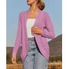 imageZESICA Womens Fall Winter Long Sleeve Open Front Casual Lightweight Soft Knit Cardigan Sweater OuterwearPinkpurple