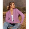 imageZESICA Womens Fall Winter Long Sleeve Open Front Casual Lightweight Soft Knit Cardigan Sweater OuterwearPinkpurple