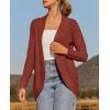 imageZESICA Womens Fall Winter Long Sleeve Open Front Casual Lightweight Soft Knit Cardigan Sweater OuterwearRust