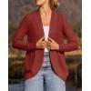 imageZESICA Womens Fall Winter Long Sleeve Open Front Casual Lightweight Soft Knit Cardigan Sweater OuterwearRust
