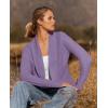 imageZESICA Womens Fall Winter Long Sleeve Open Front Casual Lightweight Soft Knit Cardigan Sweater OuterwearViolet