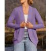 imageZESICA Womens Fall Winter Long Sleeve Open Front Casual Lightweight Soft Knit Cardigan Sweater OuterwearViolet