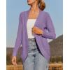 imageZESICA Womens Fall Winter Long Sleeve Open Front Casual Lightweight Soft Knit Cardigan Sweater OuterwearViolet