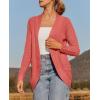 imageZESICA Womens Fall Winter Long Sleeve Open Front Casual Lightweight Soft Knit Cardigan Sweater OuterwearWatermelon