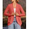 imageZESICA Womens Fall Winter Long Sleeve Open Front Casual Lightweight Soft Knit Cardigan Sweater OuterwearWatermelon