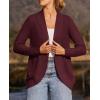 imageZESICA Womens Fall Winter Long Sleeve Open Front Casual Lightweight Soft Knit Cardigan Sweater OuterwearWine