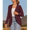 imageZESICA Womens Fall Winter Long Sleeve Open Front Casual Lightweight Soft Knit Cardigan Sweater OuterwearWine