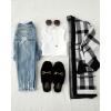 imageZESICA Womens Fall Winter Long Sleeves Open Front Leopard Print Knitted Sweater Cardigan Coat OutwearBlack Plaid