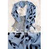imageZESICA Womens Fall Winter Long Sleeves Open Front Leopard Print Knitted Sweater Cardigan Coat OutwearBlue