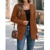 imageZESICA Womens Fall Winter Long Sleeves Open Front Leopard Print Knitted Sweater Cardigan Coat OutwearCaramel