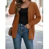 imageZESICA Womens Fall Winter Long Sleeves Open Front Leopard Print Knitted Sweater Cardigan Coat OutwearCaramel
