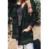 imageZESICA Womens Fall Winter Long Sleeves Open Front Leopard Print Knitted Sweater Cardigan Coat OutwearGreenplaid