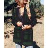 imageZESICA Womens Fall Winter Long Sleeves Open Front Leopard Print Knitted Sweater Cardigan Coat OutwearGreenplaid