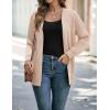 imageZESICA Womens Fall Winter Long Sleeves Open Front Leopard Print Knitted Sweater Cardigan Coat OutwearSolid Beige
