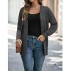 imageZESICA Womens Fall Winter Long Sleeves Open Front Leopard Print Knitted Sweater Cardigan Coat OutwearSolid Grey