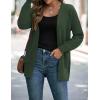 imageZESICA Womens Fall Winter Long Sleeves Open Front Leopard Print Knitted Sweater Cardigan Coat OutwearSolidgreen