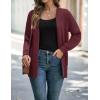 imageZESICA Womens Fall Winter Long Sleeves Open Front Leopard Print Knitted Sweater Cardigan Coat OutwearSolidwine