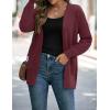 imageZESICA Womens Fall Winter Long Sleeves Open Front Leopard Print Knitted Sweater Cardigan Coat OutwearSolidwine