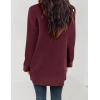 imageZESICA Womens Fall Winter Long Sleeves Open Front Leopard Print Knitted Sweater Cardigan Coat OutwearSolidwine