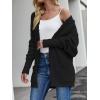 imageZESICA Womens Fall Winter Popcorn Long Sleeve Open Front Chunky Knit Oversized Cardigan Sweater CoatBlack