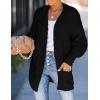 imageZESICA Womens Fall Winter Popcorn Long Sleeve Open Front Chunky Knit Oversized Cardigan Sweater CoatBlack