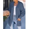 imageZESICA Womens Fall Winter Popcorn Long Sleeve Open Front Chunky Knit Oversized Cardigan Sweater CoatDusty Blue