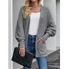 imageZESICA Womens Fall Winter Popcorn Long Sleeve Open Front Chunky Knit Oversized Cardigan Sweater CoatGrey