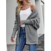 imageZESICA Womens Fall Winter Popcorn Long Sleeve Open Front Chunky Knit Oversized Cardigan Sweater CoatGrey