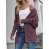imageZESICA Womens Fall Winter Popcorn Long Sleeve Open Front Chunky Knit Oversized Cardigan Sweater CoatMaroon