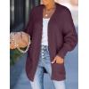 imageZESICA Womens Fall Winter Popcorn Long Sleeve Open Front Chunky Knit Oversized Cardigan Sweater CoatMaroon