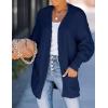 imageZESICA Womens Fall Winter Popcorn Long Sleeve Open Front Chunky Knit Oversized Cardigan Sweater CoatNavy
