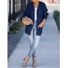 imageZESICA Womens Fall Winter Popcorn Long Sleeve Open Front Chunky Knit Oversized Cardigan Sweater CoatNavy