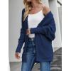 imageZESICA Womens Fall Winter Popcorn Long Sleeve Open Front Chunky Knit Oversized Cardigan Sweater CoatNavy