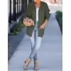 imageZESICA Womens Fall Winter Popcorn Long Sleeve Open Front Chunky Knit Oversized Cardigan Sweater CoatOlive