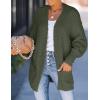 imageZESICA Womens Fall Winter Popcorn Long Sleeve Open Front Chunky Knit Oversized Cardigan Sweater CoatOlive