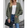 imageZESICA Womens Fall Winter Popcorn Long Sleeve Open Front Chunky Knit Oversized Cardigan Sweater CoatOlive