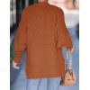 imageZESICA Womens Fall Winter Popcorn Long Sleeve Open Front Chunky Knit Oversized Cardigan Sweater CoatOrange