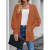 imageZESICA Womens Fall Winter Popcorn Long Sleeve Open Front Chunky Knit Oversized Cardigan Sweater CoatOrange