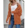 imageZESICA Womens Fall Winter Popcorn Long Sleeve Open Front Chunky Knit Oversized Cardigan Sweater CoatOrange