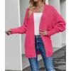 imageZESICA Womens Fall Winter Popcorn Long Sleeve Open Front Chunky Knit Oversized Cardigan Sweater CoatRose