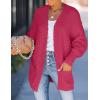 imageZESICA Womens Fall Winter Popcorn Long Sleeve Open Front Chunky Knit Oversized Cardigan Sweater CoatRose