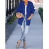 imageZESICA Womens Fall Winter Popcorn Long Sleeve Open Front Chunky Knit Oversized Cardigan Sweater CoatRoyal Blue