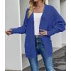 imageZESICA Womens Fall Winter Popcorn Long Sleeve Open Front Chunky Knit Oversized Cardigan Sweater CoatRoyal Blue